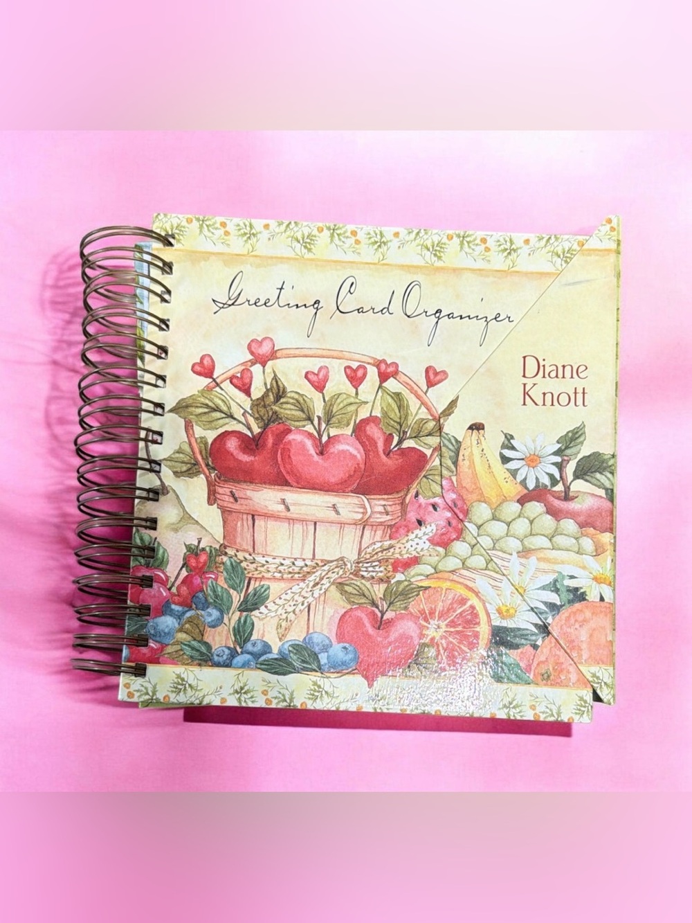 Diane Knott Greeting Card Organizer - Fruit Basket Illustration Vintage